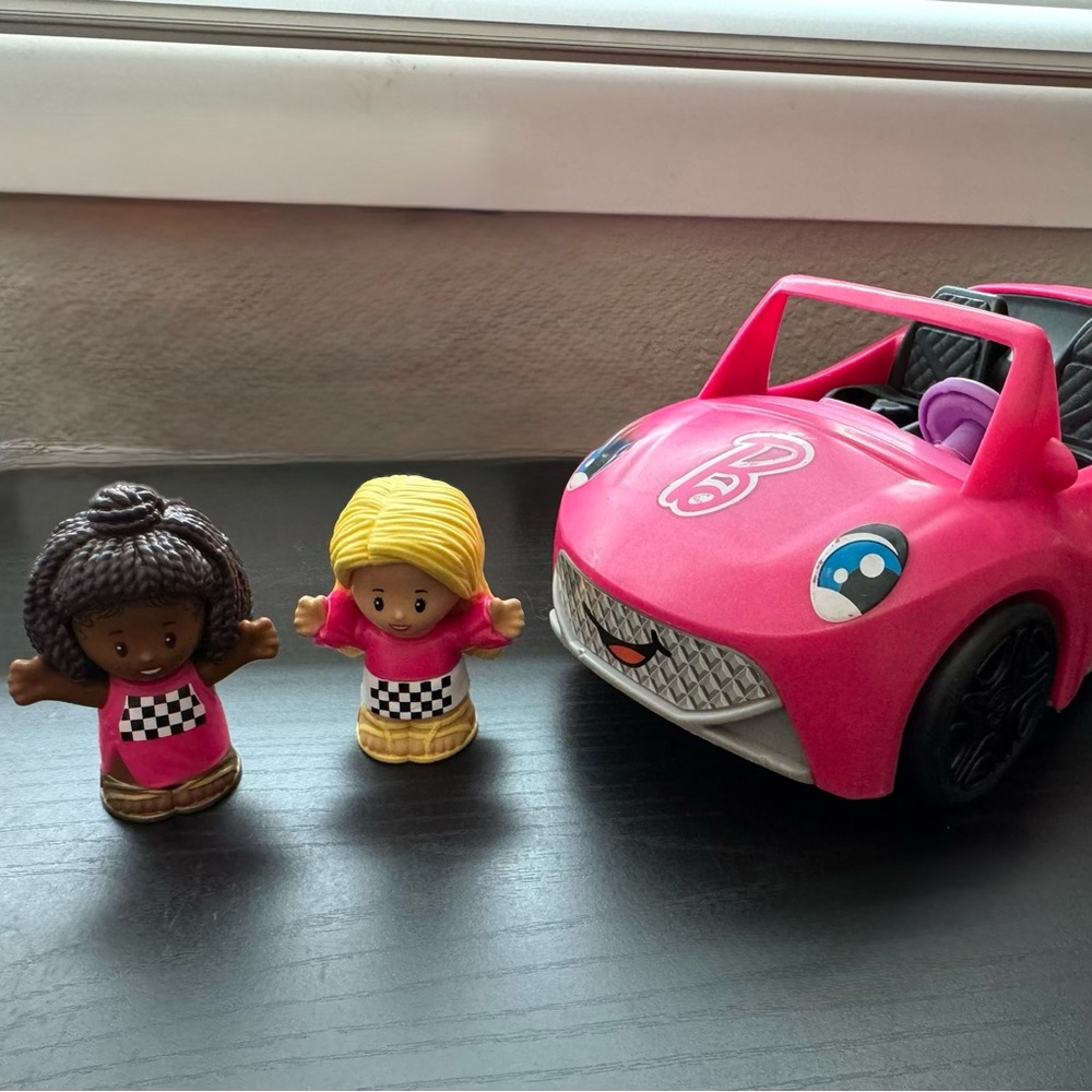 Little People Barbie Pink Convertible with 2 Figures